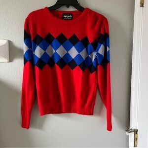 Metropolis Vintage Argyle Style Super Soft Sweater Sz  Med